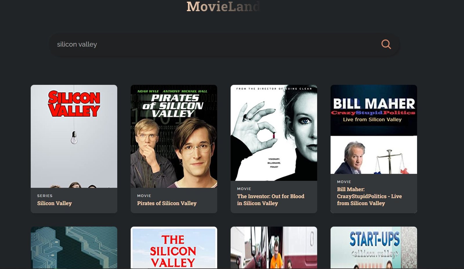 Movieland web application
